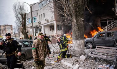 Zničený dům v ukrajinském městě Oděsa (ČTK)