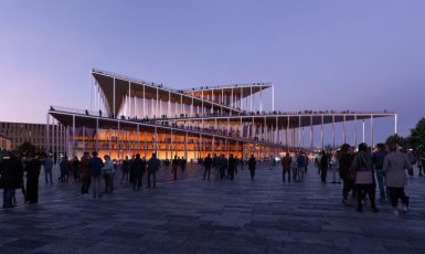 Budova by podle plánů vedení města měla být hotová v roce 2032, náklady se odhadují asi na šest miliard korun. Nové kulturní centrum s několika sály, které by mělo být i sídlem České filharmonie, má stát u stanice metra Vltavská. (Magistrát Hlavního města Prahy)