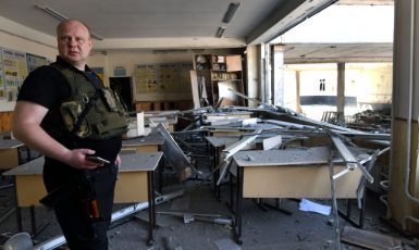 Rusové zničili na Ukrajině množství škol (ČTK/ZUMA/Carol Guzy)