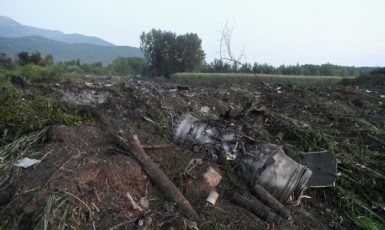 Ukrajinské letadlo havaroval asi 40 kilometrů od města Kavala (ČTK/AP/Giannis Papanikos)