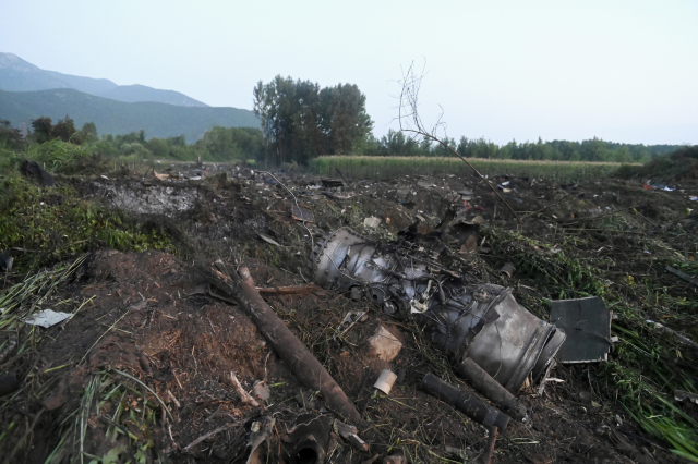 Ukrajinské letadlo havaroval asi 40 kilometrů od města Kavala (ČTK/AP/Giannis Papanikos)