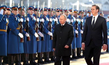 Ruský prezident Vladimir Putin a srbský prezident Aleksandar Vučić (Kremlin.ru / CC BY 3.0 / Wikimedia Commons)