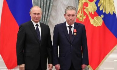 Šéf ruské ropné společnosti Lukoil Ravil Maganov a ruský prezident Vladimir Putin (Lukoil / se souhlasem)