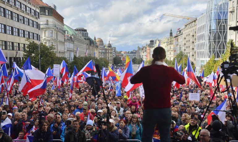 Demonstrace Česká republika na 1. místě na Václavském náměstí v Praze (28. září 2022) (Zbyněk Pecák / se souhlasem autora)