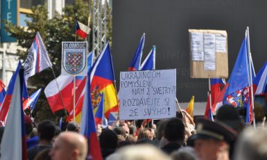 Protest s názvem Česká republika na 1. místě na Václavském náměstí. (Pavel Šmejkal / FORUM 24)