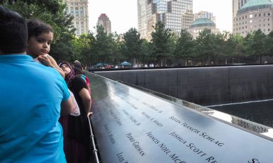 Památník obětem teroristického útoku na Světové obchodní centrum 11. září 2001 (ČTK)