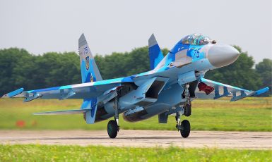 Ukrajinský Suchoj Su-27UB  (Oleg Belyakov, wikimedia, CC BY-SA 3.0)
