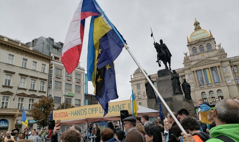 Akce na podporu Ukrajiny na Václavském náměstí (Jenny Nowak/se souhlasem autora)