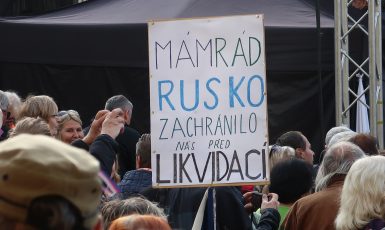 Proruská demonstrace 28. října 2022, Václavské náměstí (Pavel Šmejkal / FORUM 24)