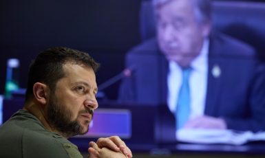 Ukrajinský prezident Volodymyr Zelenskyj promluvil na summitu G20 (Velvyslanectví Ukrajiny / se souhlasem)
