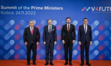Premiéři zemí Visegrádské skupiny před jednáním v Košicích (Úrad vlády Slovenskej republiky / se souhlasem)