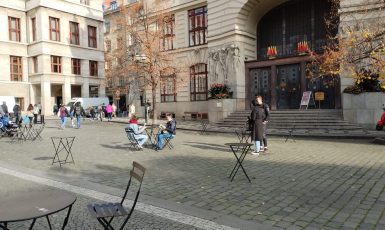 Prázdné Mariánské náměstí (Johana Hovorková / FORUM 24)