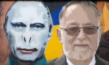 Jaroslav Bašta (SPD) a Vladimir Putin jako lord Voldemort (Profimedia/ČTK/Říhová Michaela/FORUM 24)