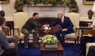 Pro Zelenského je návštěva Washingtonu první zahraniční cestou od začátku ruské agrese letos v únoru. (Kancelář prezidenta Ukrajiny / se souhlasem)