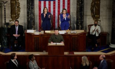 Prezident Zelenskyj během svého projevu v americkém Kongresu (President of Ukraine / se souhlasem)