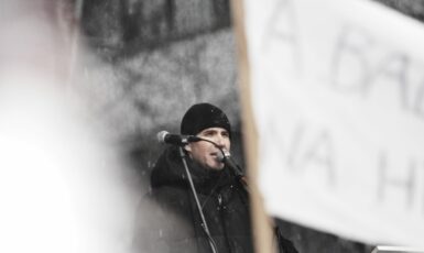 Ladislav Vrabel na demonstraci na Václavském náměstí v lednu 2023 (Pavel Šmejkal, FORUM 24)