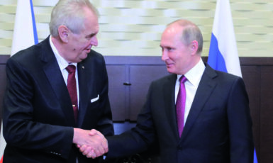 Russian President Vladimir Putin (R) shakes hands with his Czech counterpart Milos Zeman during a meeting in Sochi on November 21, 2017.,Image: 355846063, License: Rights-managed, Restrictions: , Model Release: no, Credit line: Profimedia (Profimedia)