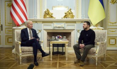 Americký prezident Joe Biden na návštěvě Ukrajiny. (Kancelář prezidenta Ukrajiny / se souhlasem)