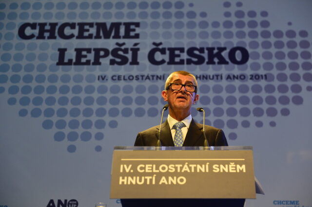 Předseda hnutí ANO Andrej Babiš vystoupil s projevem na celostátním sněmu ANO