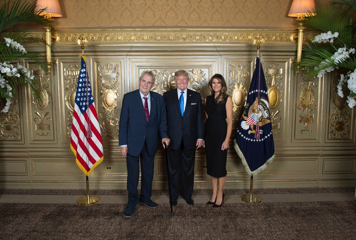 Donald Trump, Melanie Trumpová a Miloš Zeman