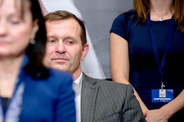 Jaromír Soukup na tiskové konferenci v TOP Hotelu Praha, poté co byl 27. ledna 2018 oznámen výsledek druhého kola prezidentských voleb