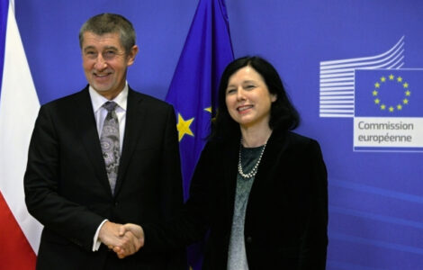 Poslanec Andrej Babiš (ANO) a eurokomisařka Věra Jourová