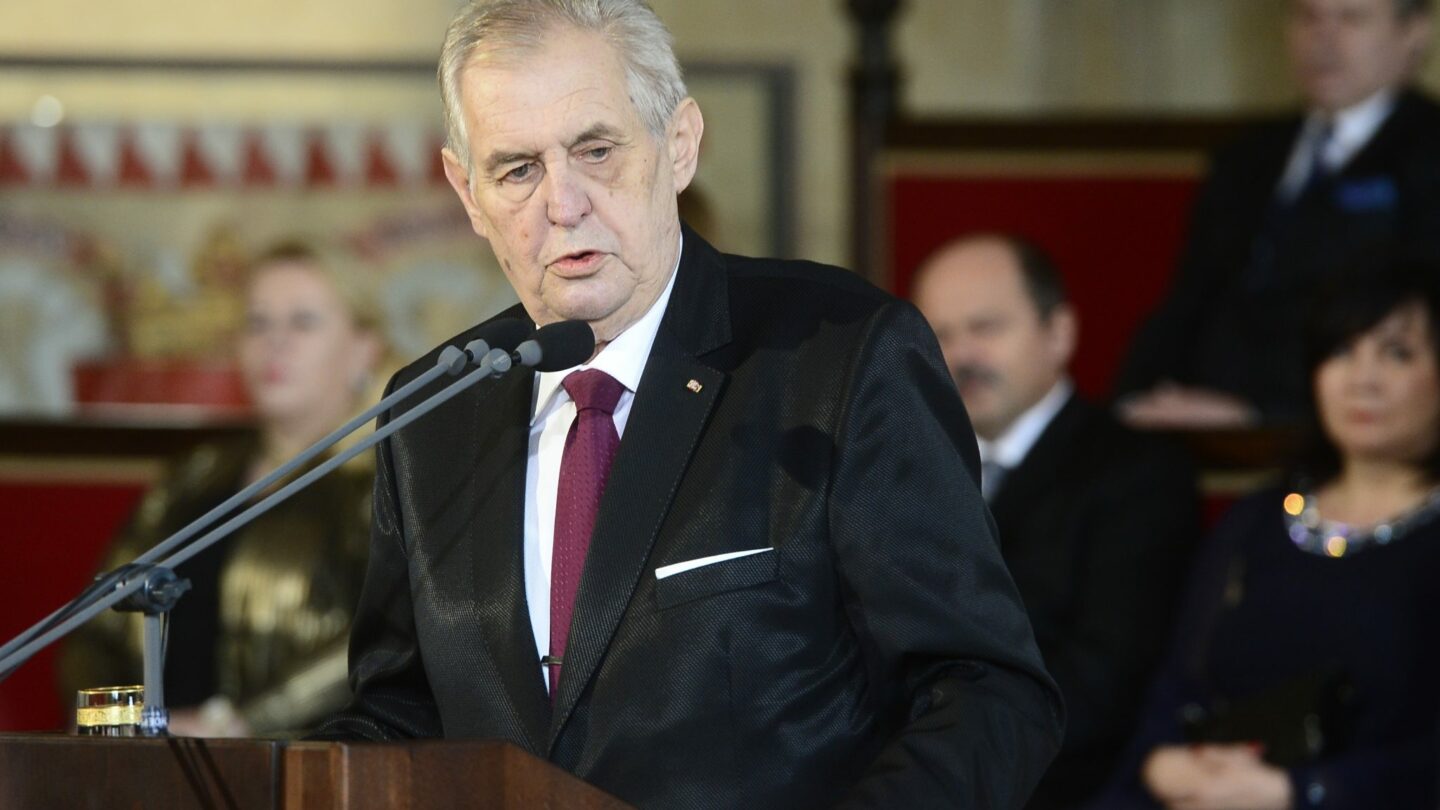 Miloš Zeman při inauguračním projevu