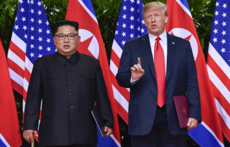 Setkání amerického prezidenta Donalda Trumpa s vůdcem Severní Koreje Kim Čong-unem.