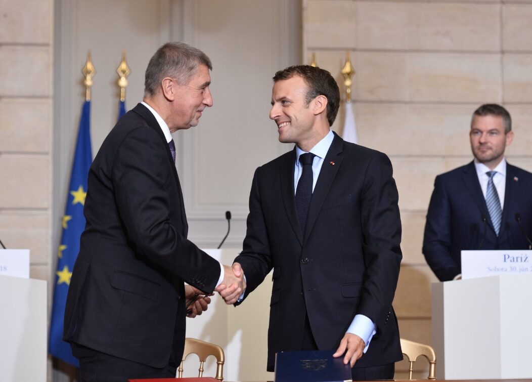 Andrej Babiš a Emmanuel Macron