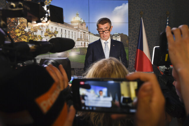 Tisková konference premiéra Babiše