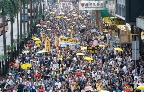 Masová demonstrace občanů Hongkongu, ilustrační snímek
