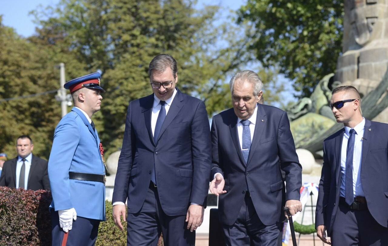 Miloš Zeman a srbský prezident Aleksandar Vučić 