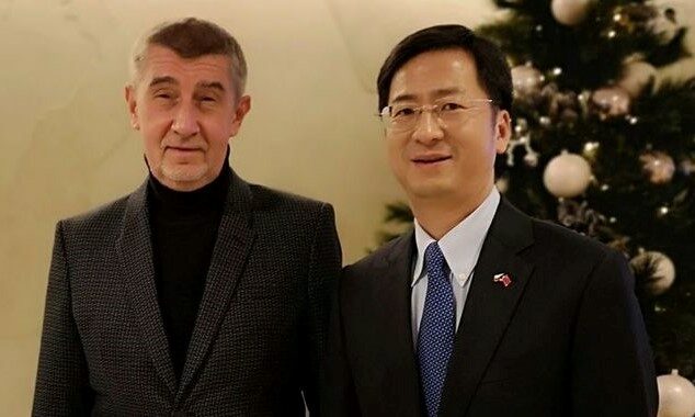 Premiér Andrej Babiš a čínský velvyslanec Čang Ťien-ming