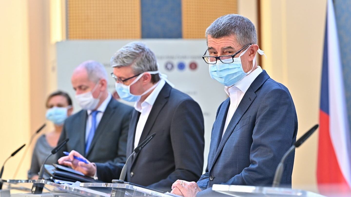 Andrej Babiš na tiskové konferenci vlády
