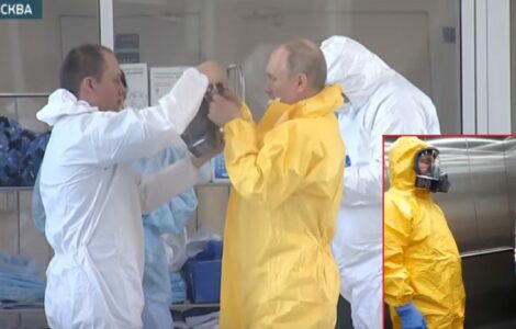 Vladimir Putin na návštěvě nemocnice, kde jsou moskevští pacienti s koronavirem 