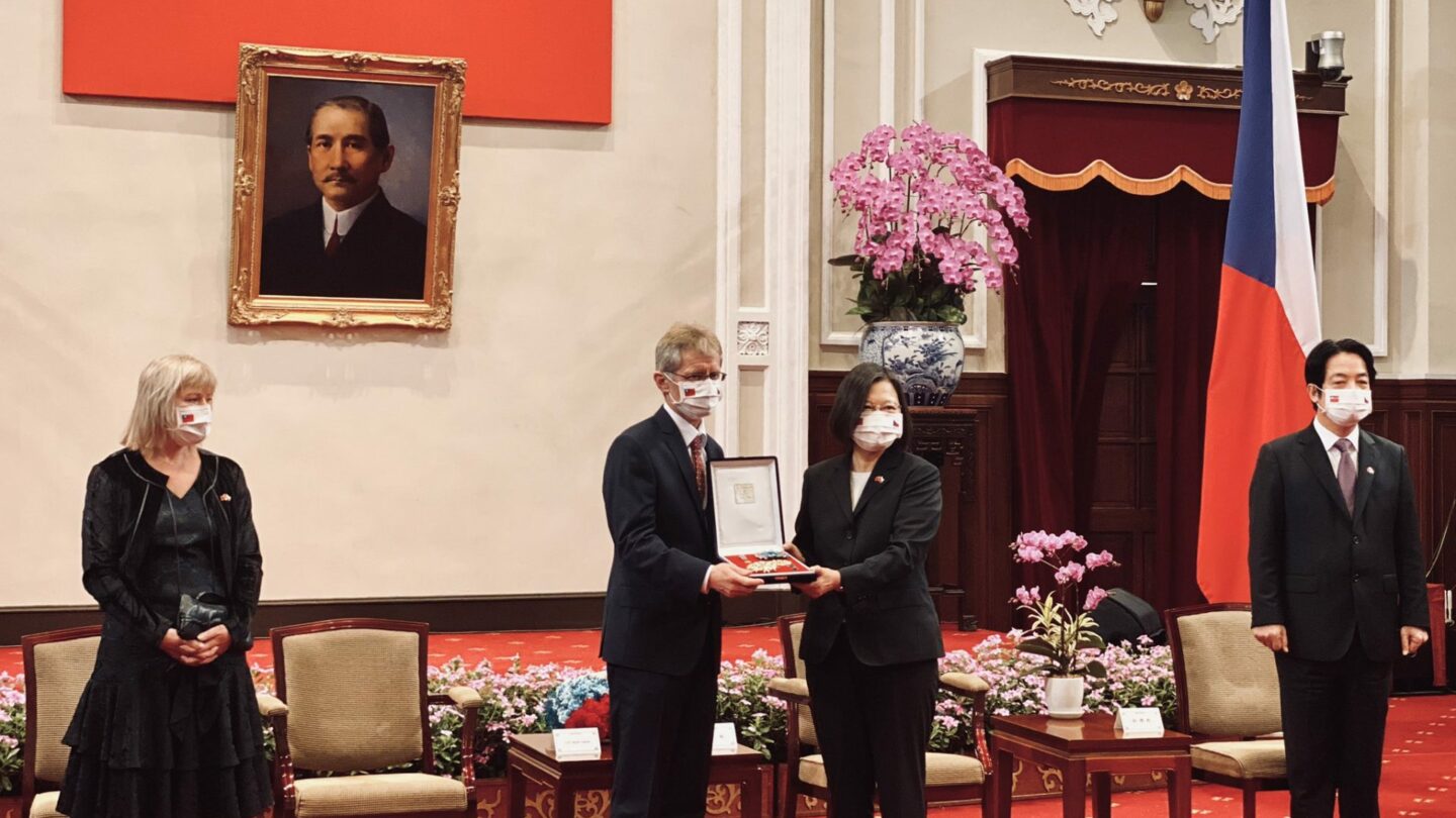Předseda senátu Miloš Vystrčil a tchajwanská prezidentka Cchaj Jing-wen