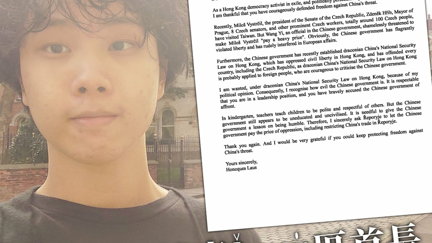 Hongkongský aktivista Honcques Laus a jeho dopis Pavlu Novotnému