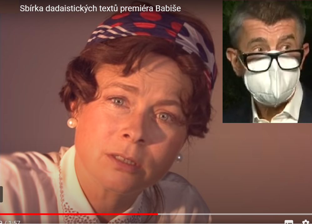 Recitátorka Poetického holdingu SEIFERT přednáší text premiéra Andreje Babiše (výřez)