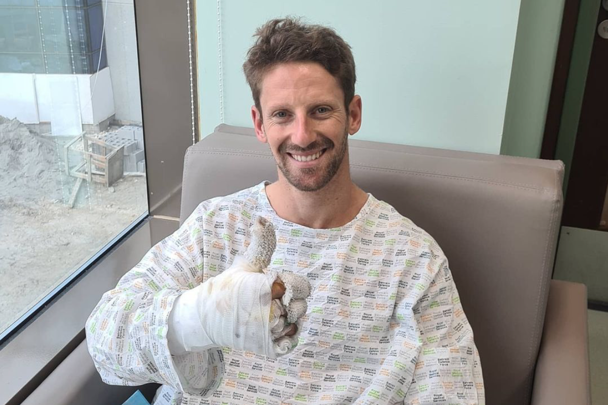Romain Grosjean v nemocnici