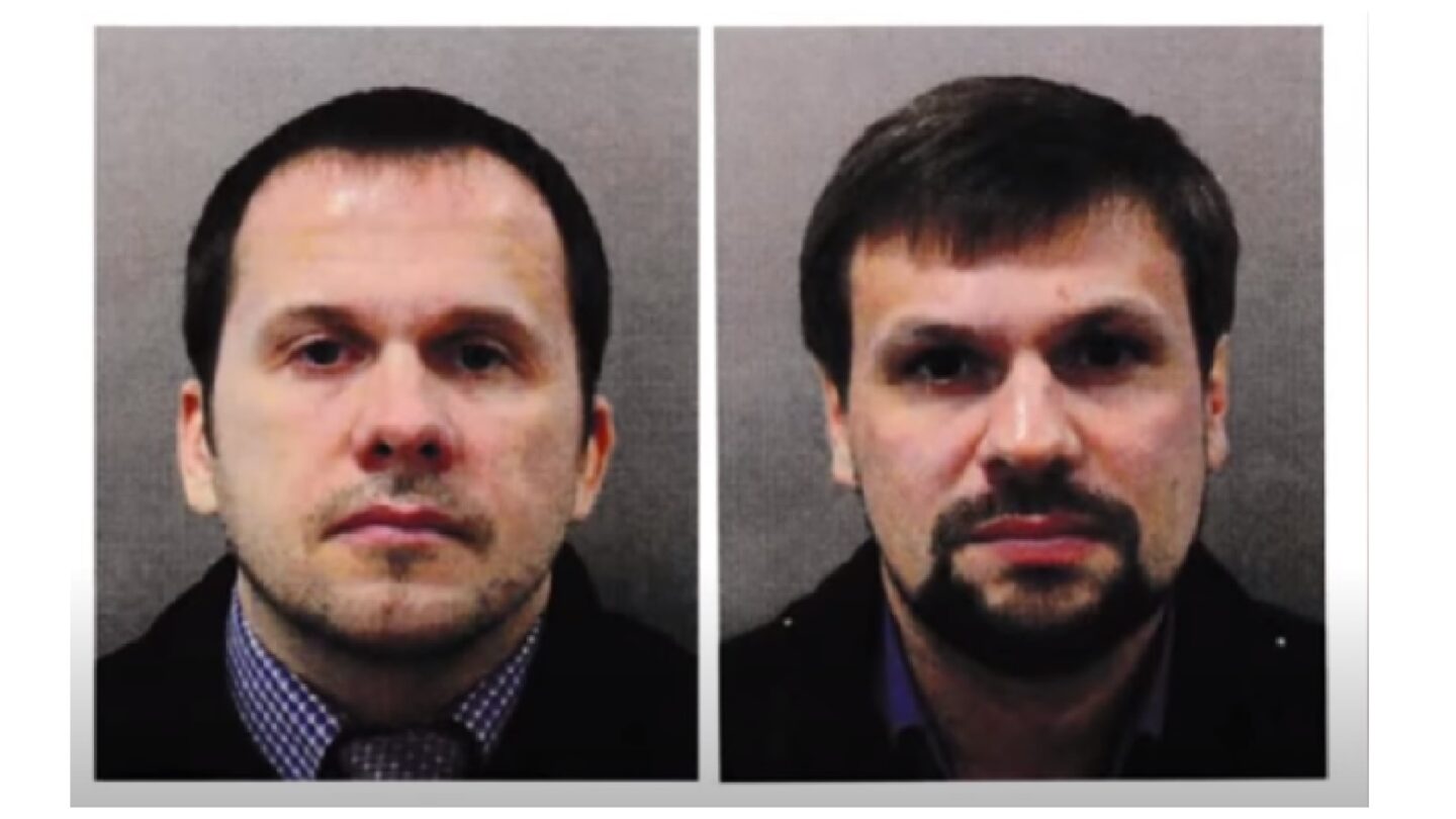 Alexander Petrov a Ruslan Boširov, které britská policie podezírá z pokusu o vraždu Sergeje a Julije Skripalových a z výbuchu muničního areálu ve Vrběticích.