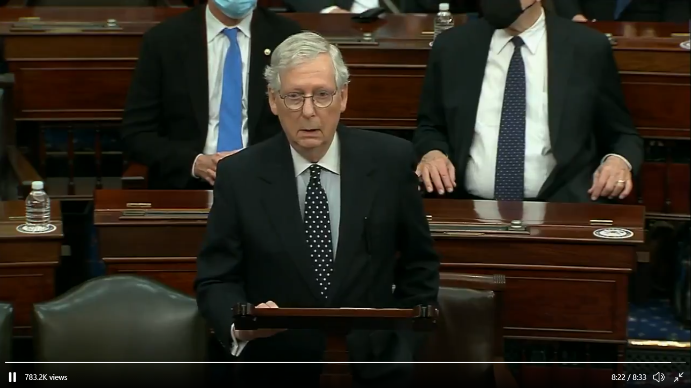 "Budu hlasovat s respektem k rozhodnutí voličů." Republikánský senátor Mitch McConnell