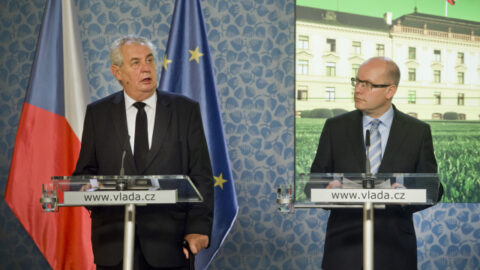 Prezident Miloš Zeman a premiér Bohuslav Sobotka 