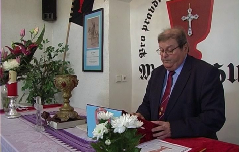 Předseda ČSBS Jaroslav Vodička během bohoslužby Církve husitské Jana Žižky z Trocnova v Teplicích