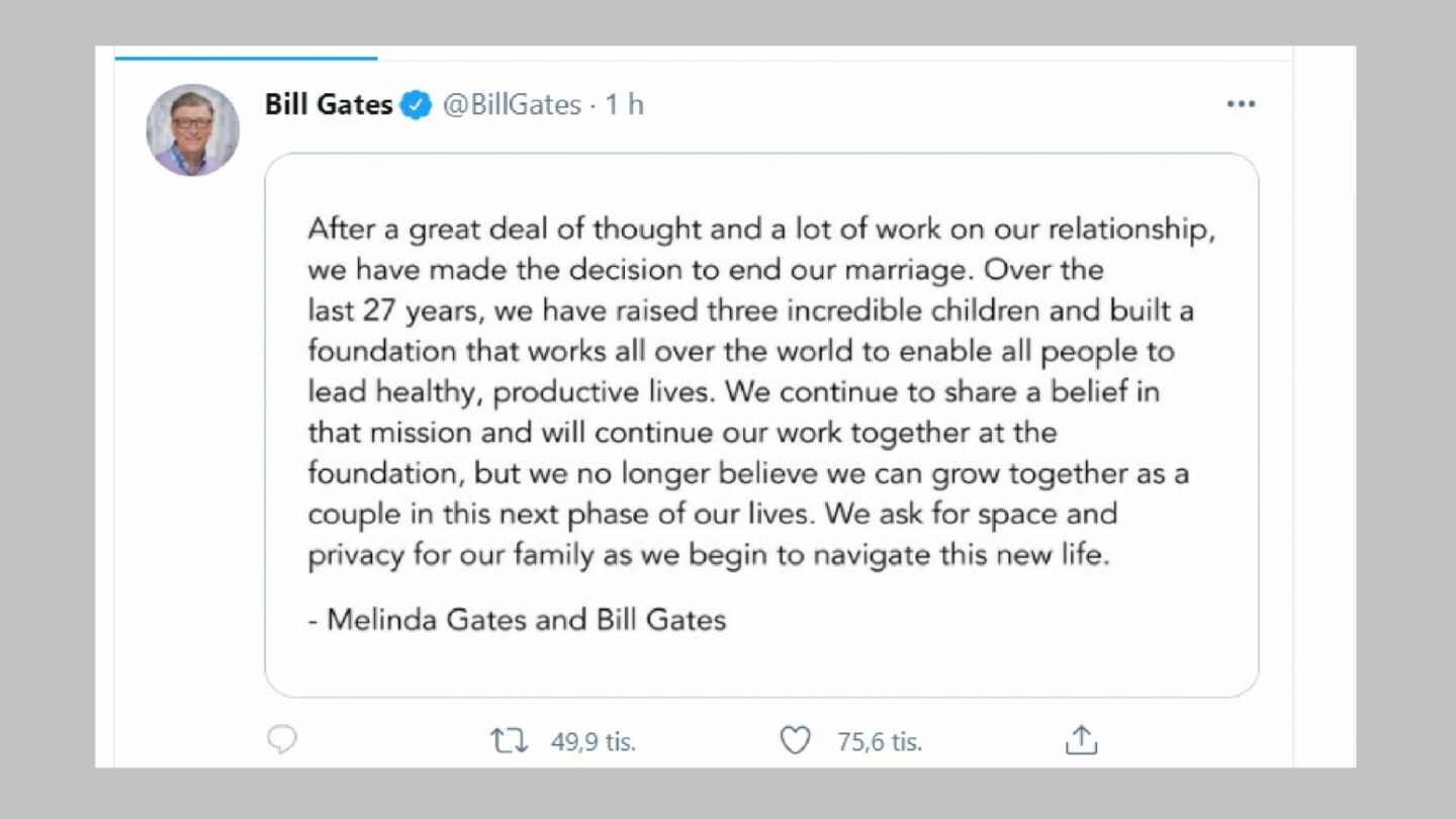 Bill a Melinda Gatesovi oznamují rozvod.