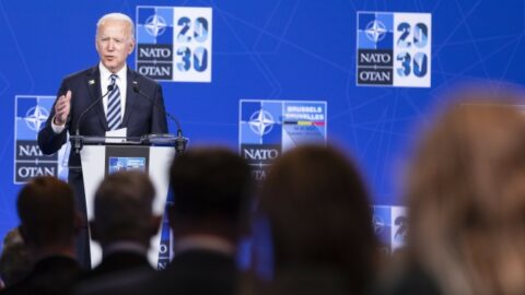 Tisková konference amerického prezidenta Bidena na summitu NATO v Bruselu (14. června 2021)