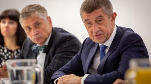 Hejtman Moravskoslezského kraje Ivo Vondrák a bývalý premiér Andrej Babiš (oba ANO)