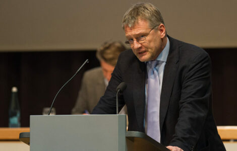 <p>Jörg Meuthen at the 6th party convention of the AfD Baden-Württemberg in Karlsruhe-Neureuth on January 17th and 18th, 2015.</p><p>This photo was created with the support of donations to <a title="Wikimedia Meta wiki: Wikimedia Deutschland" href="//meta.wikimedia.org/wiki/Wikimedia_Deutschland">Wikimedia Deutschland</a>.</p>