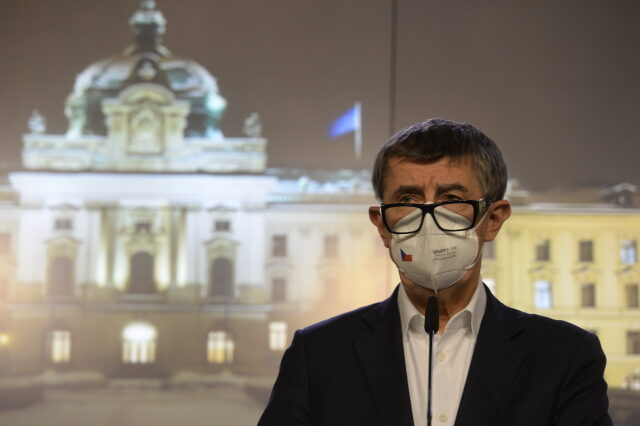 Premiér Andrej Babiš (ANO) na tiskové konferenci