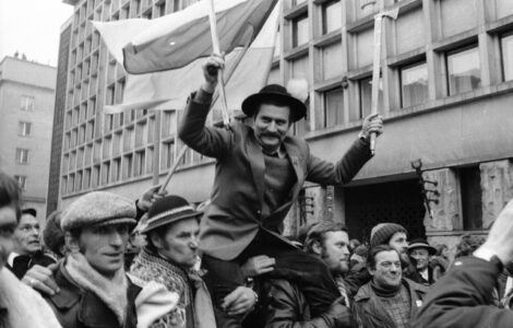 Vůdce polské Solidarity Lech Wałęsa (1981)