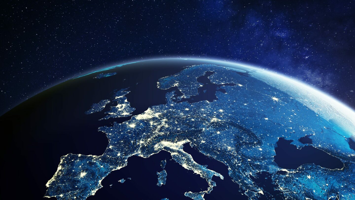 Evropský kontinent pohledem z vesmíru na snímku NASA